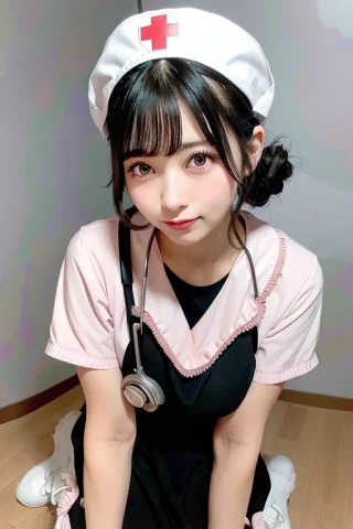 中长发, 美少女, 护士制服, 医院