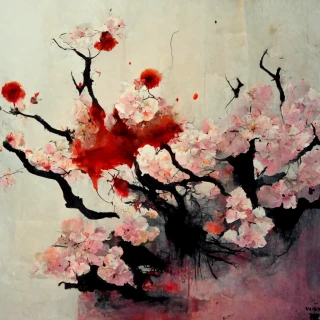 樱花, 日本的, 恐怖, 抽象的